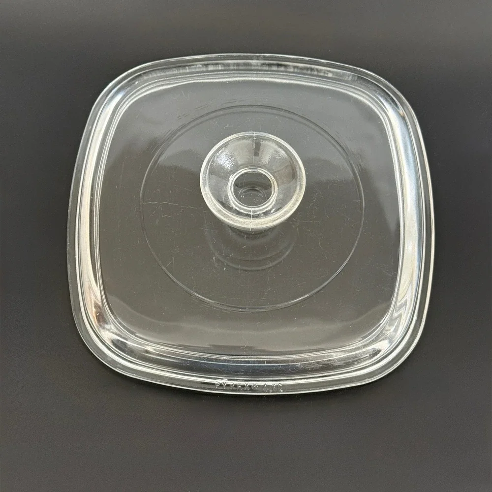 Vintage Pyrex 50 Square Glass Replacement Lid Clear Casserole Dish Cover